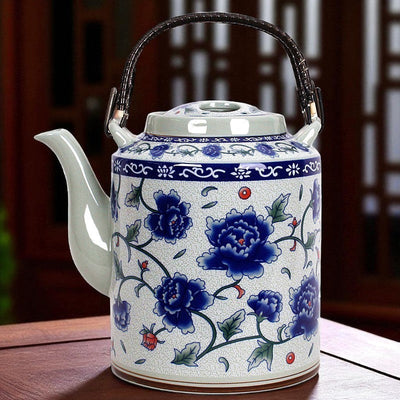 Ancienne théière en porcelaine bleu