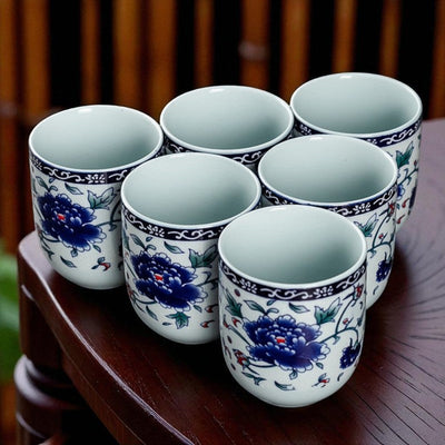 Ancienne théière en porcelaine bleu