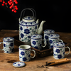 Ancienne théière en porcelaine bleu