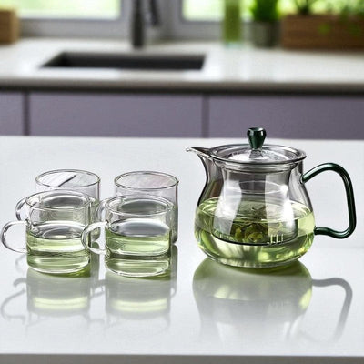 Belle théière en verre