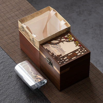 Boite à thé en bois