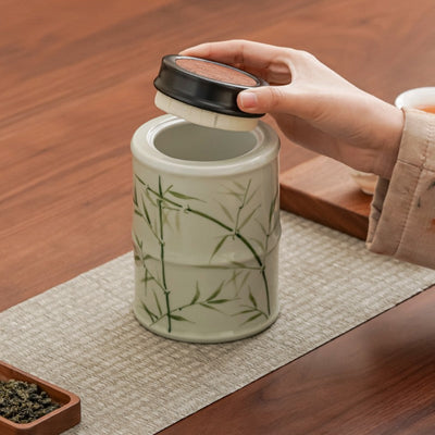 Boite à thé motif bambou