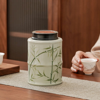 Boite à thé motif bambou