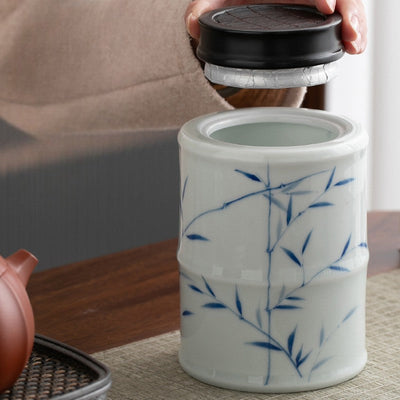 Boite à thé motif bambou