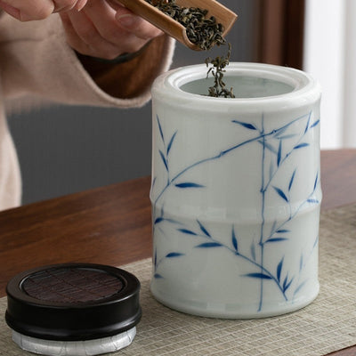 Boite à thé motif bambou