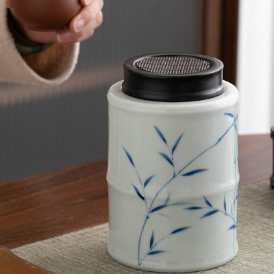 Boite à thé motif bambou