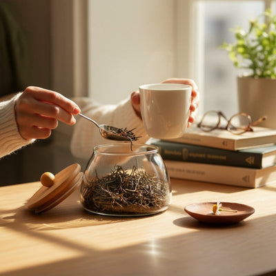 Boite à thé en verre