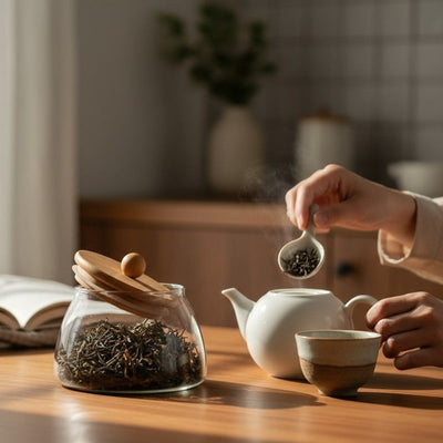 Boite à thé en verre