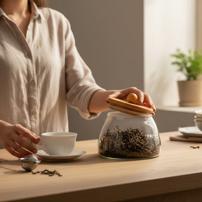 Boite à thé en verre