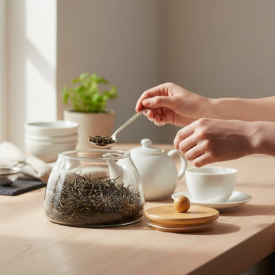 Boite à thé en verre