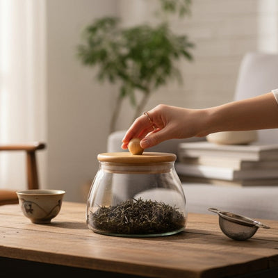 Boite à thé en verre