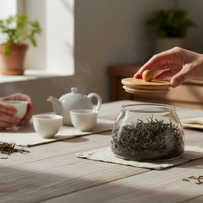 Boite à thé en verre