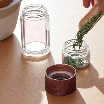 Bouteille théière en verre