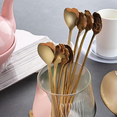 Cuillère à thé fleurie