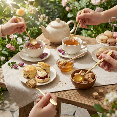 Cuillère à thé fleurie