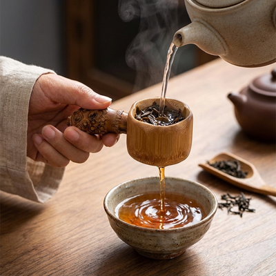 Cuillère filtre bambou à thé
