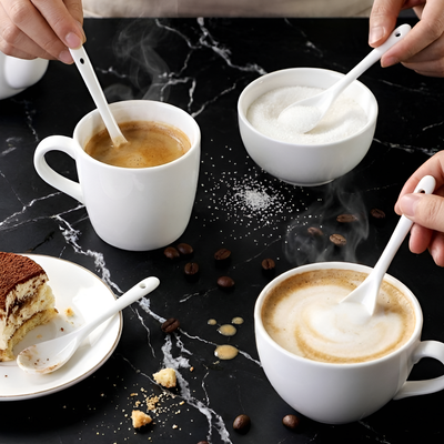 Cuilleres à thé porcelaine