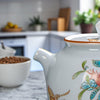 Petite théière en céramique motif rose