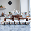 Petite théière en céramique motif rose