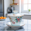 Petite théière en céramique motif rose