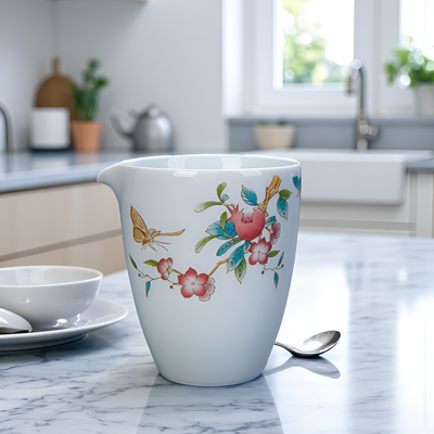 Petite théière en céramique motif rose