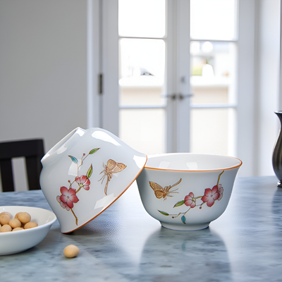 Petite théière en céramique motif rose