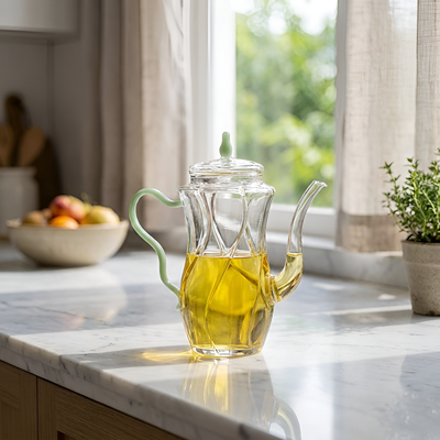 Petite théière individuelle en verre