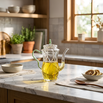 Petite théière individuelle en verre