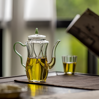 Petite théière individuelle en verre