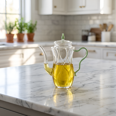 Petite théière individuelle en verre