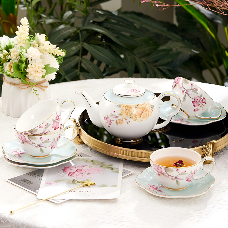 Service à thé anglais porcelaine