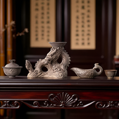 Service à thé chinois dragon