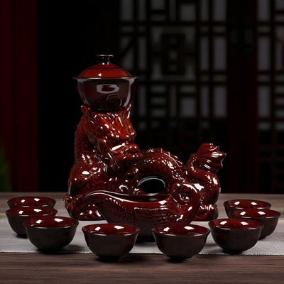 Service à thé chinois dragon
