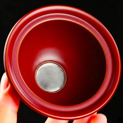 Service à thé chinois dragon rouge