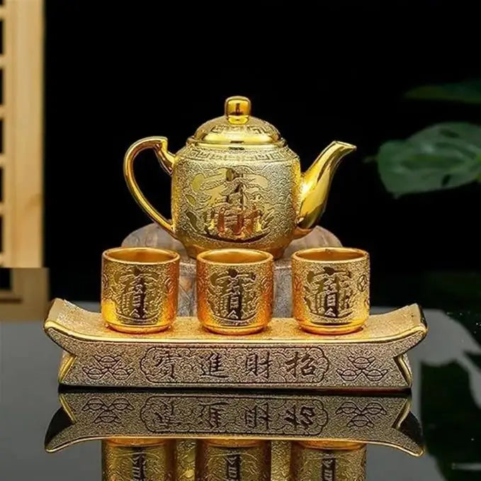 Service à thé chinois avec plateau