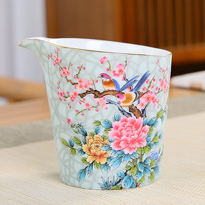 Service à thé chinois en porcelaine decor oiseau