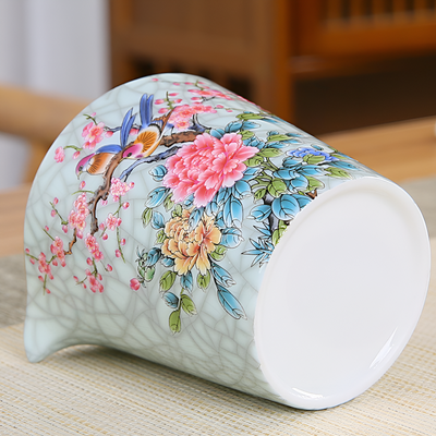 Service à thé chinois en porcelaine decor oiseau