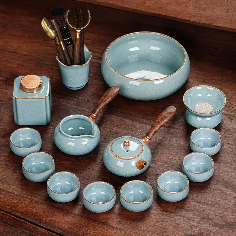 Service à thé japonais ancien bois