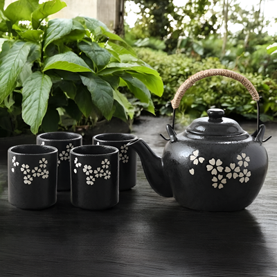 Service à thé japonais fleurs cerisier