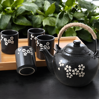 Service à thé japonais fleurs cerisier