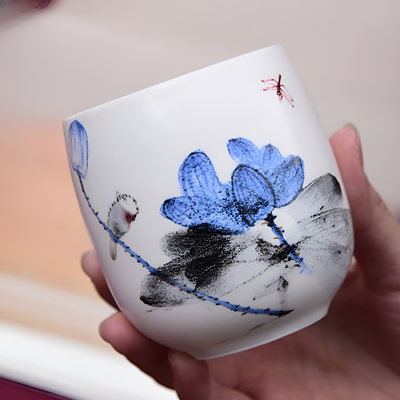 Service à thé porcelaine bleue