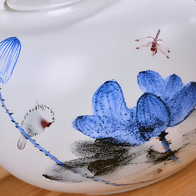 Service à thé porcelaine bleue