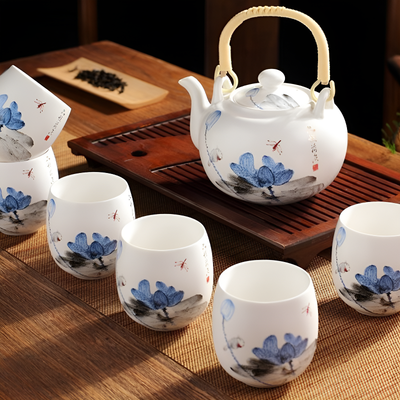 Service à thé porcelaine bleue