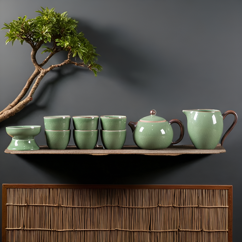 Service à thé porcelaine chinois vert