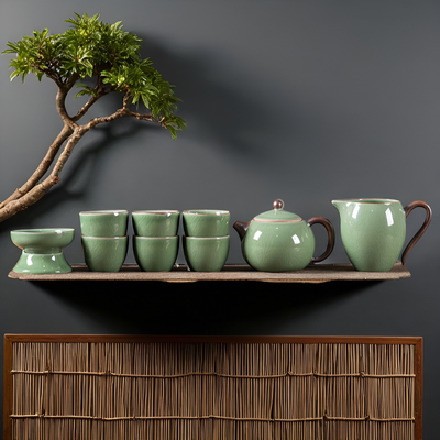 Service à thé porcelaine chinois vert