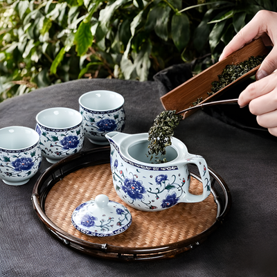 Service à thé porcelaine chinoise bleue