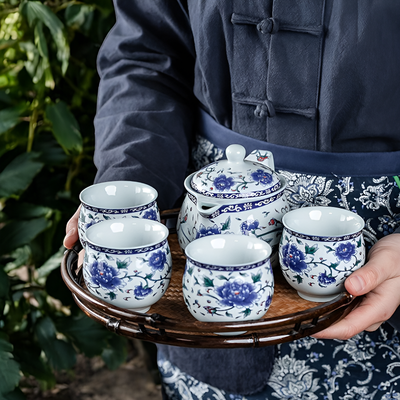Service à thé porcelaine chinoise bleue