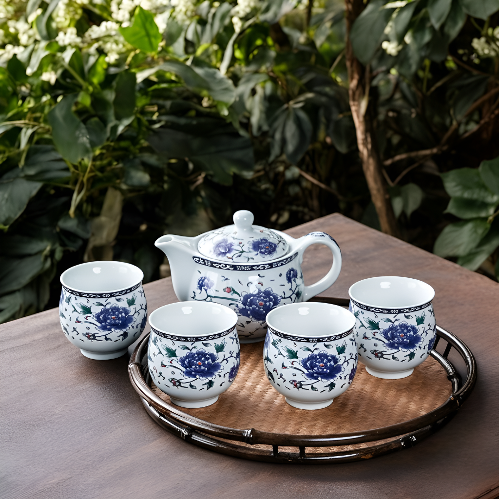Service à thé porcelaine chinoise bleue