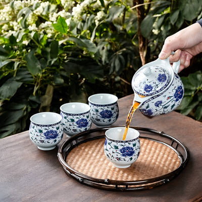 Service à thé porcelaine chinoise bleue