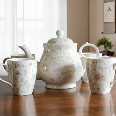 Service à thé porcelaine à fleurs